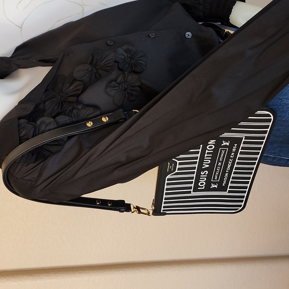 BNEW LOUIS VUITTON NEVERFULL REVERSIBLE INSIDE OUT POCHETTE POUCH BLACK WHITE - Picture 15 of 17